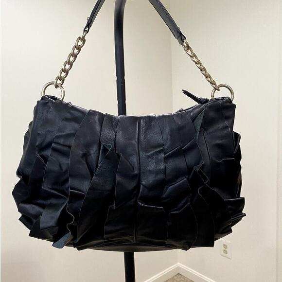 Ann Taylor Leather Purse with Ruffle Accent Detail - Size OS (EUC) - Picture 4 of 5